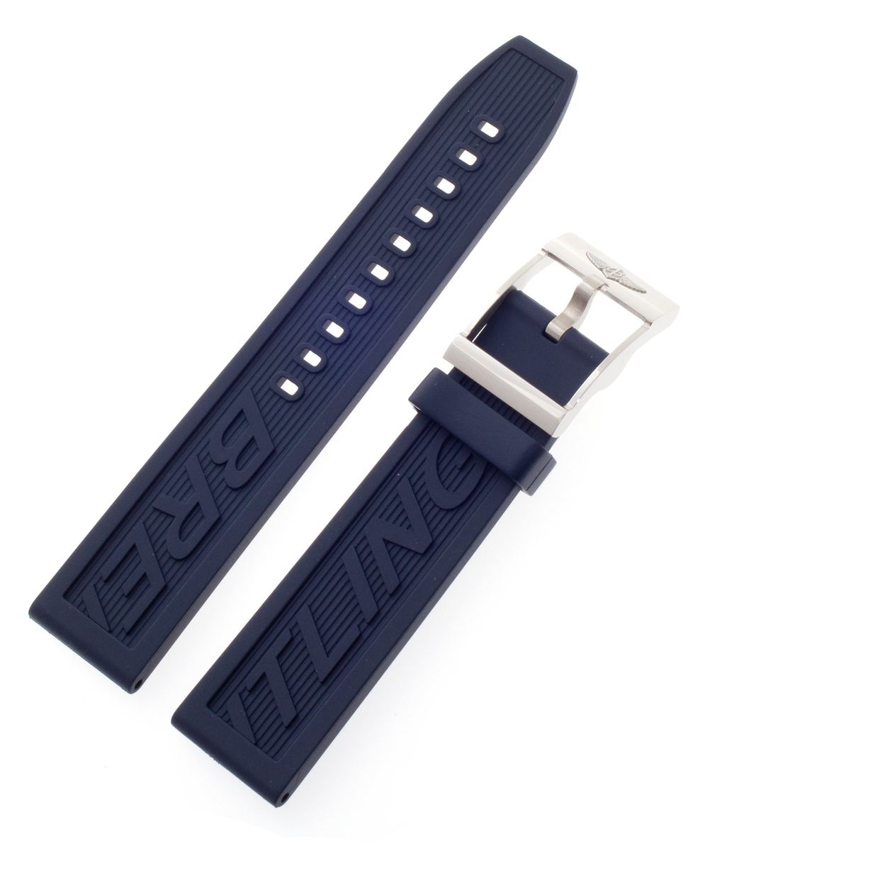 Breitling Blue Rubber Strap with Stainless Steel Tang N513085