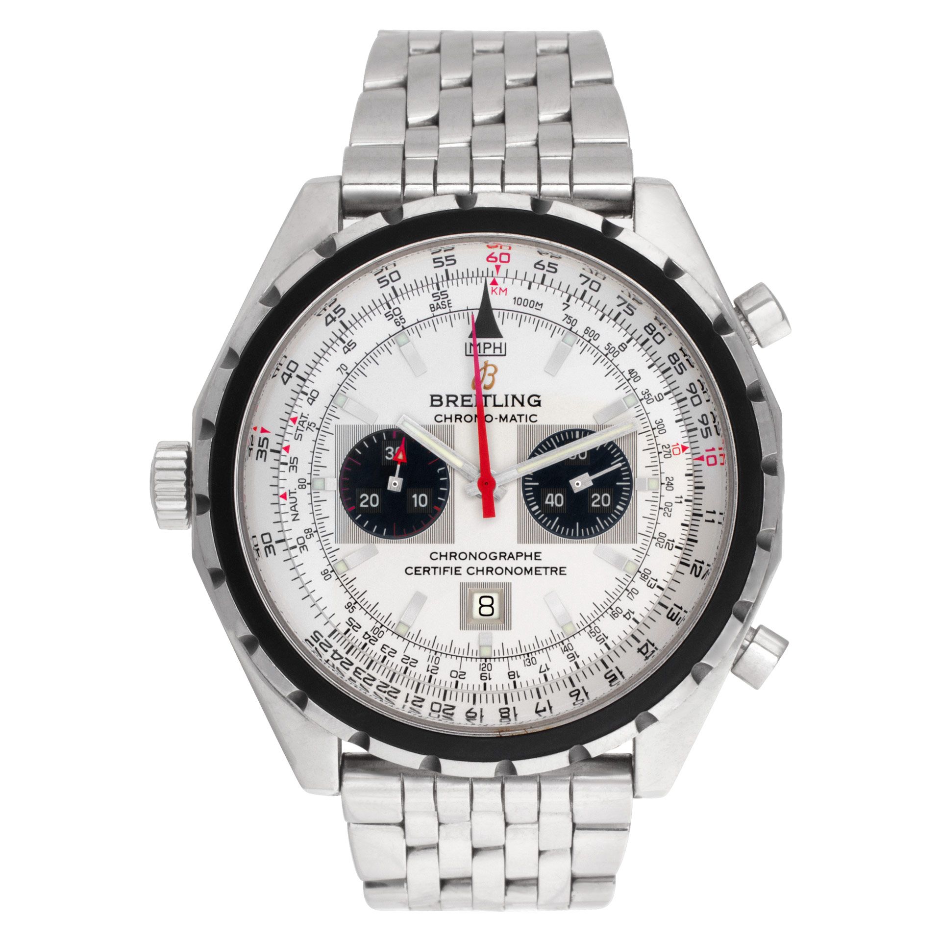 Used Breitling Chronograph A41360 Stainless Steel White dial