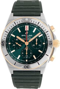 Breitling Chronomat in 18k rose gold and stainless steel Green Dial UB0134