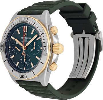 Breitling Chronomat in 18k rose gold and stainless steel Green Dial UB0134
