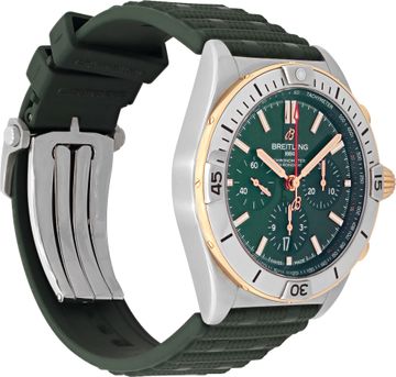 Breitling Chronomat in 18k rose gold and stainless steel Green Dial UB0134