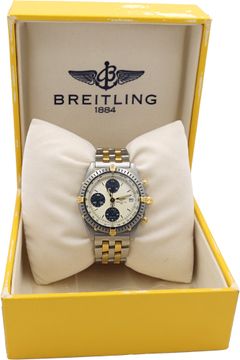 Breitling Chronomat b13050 18k & steel 39mm auto watch