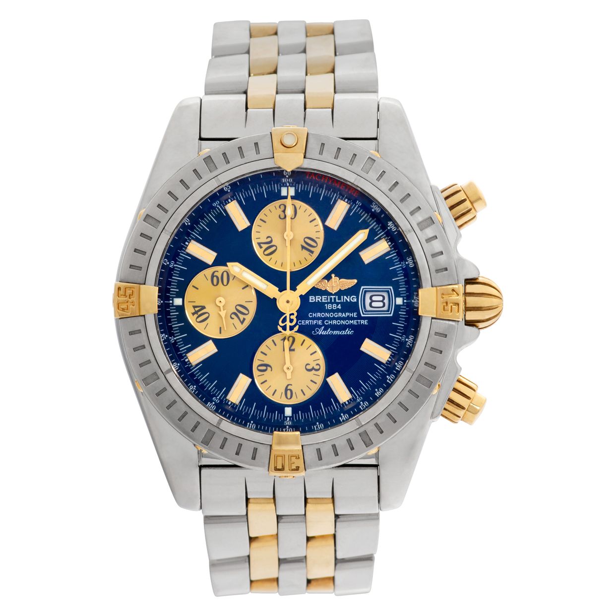 Pre-owned Breitling Chronomat Evolution b13356 18k steel