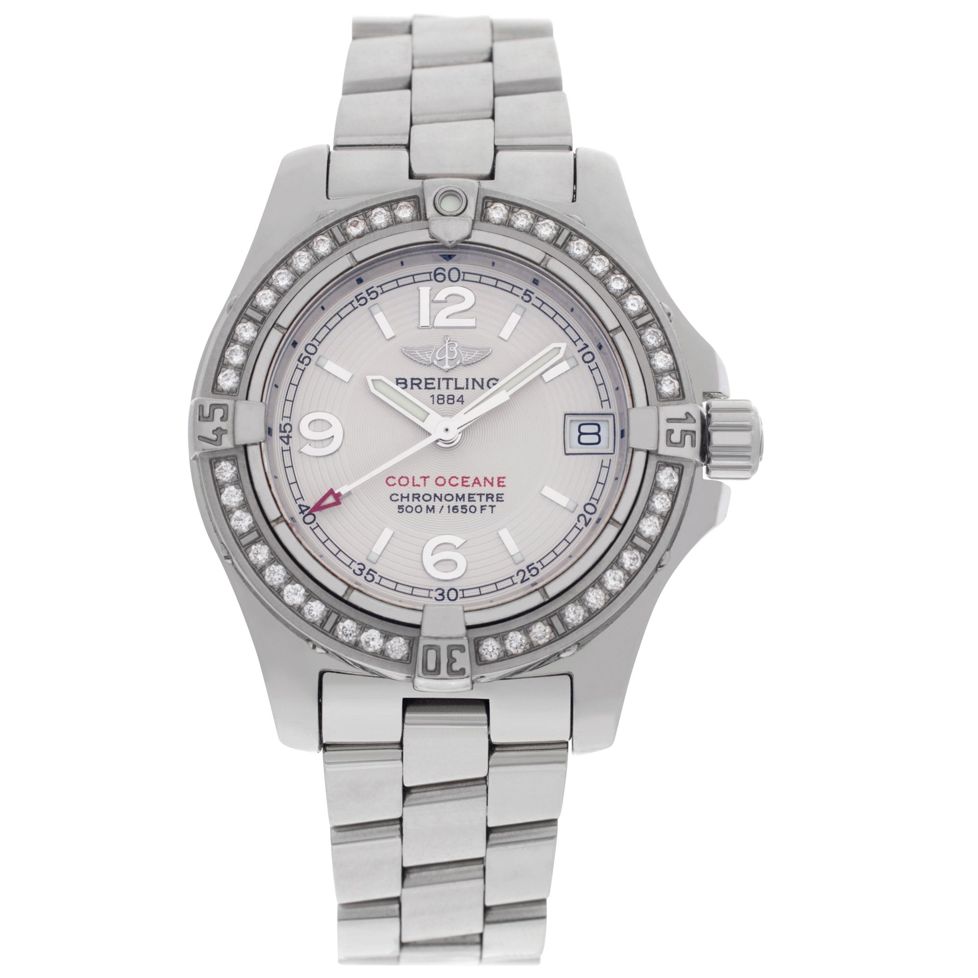 Preowned Breitling Colt Ocean a77380 Stainless Steel Silver dial display picture 2