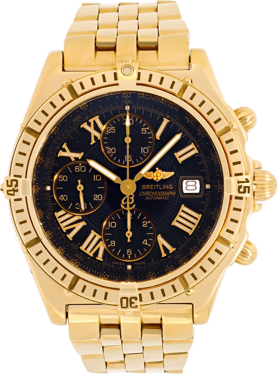 Pre-owned Breitling Crosswind K13055 18k Yellow Gold 43mm