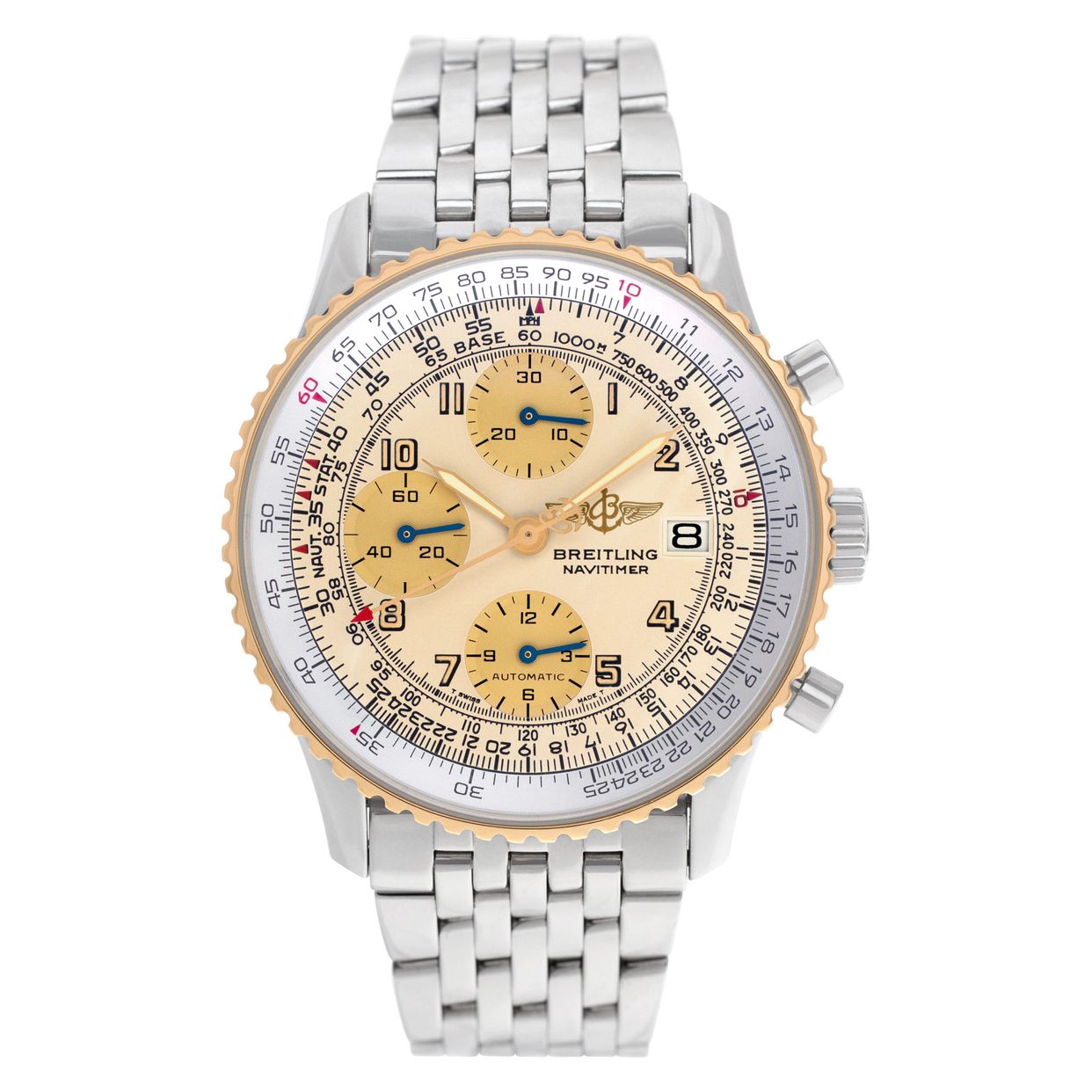 Preowned Breitling Navitimer D13022 Stainless Steel Cream dial