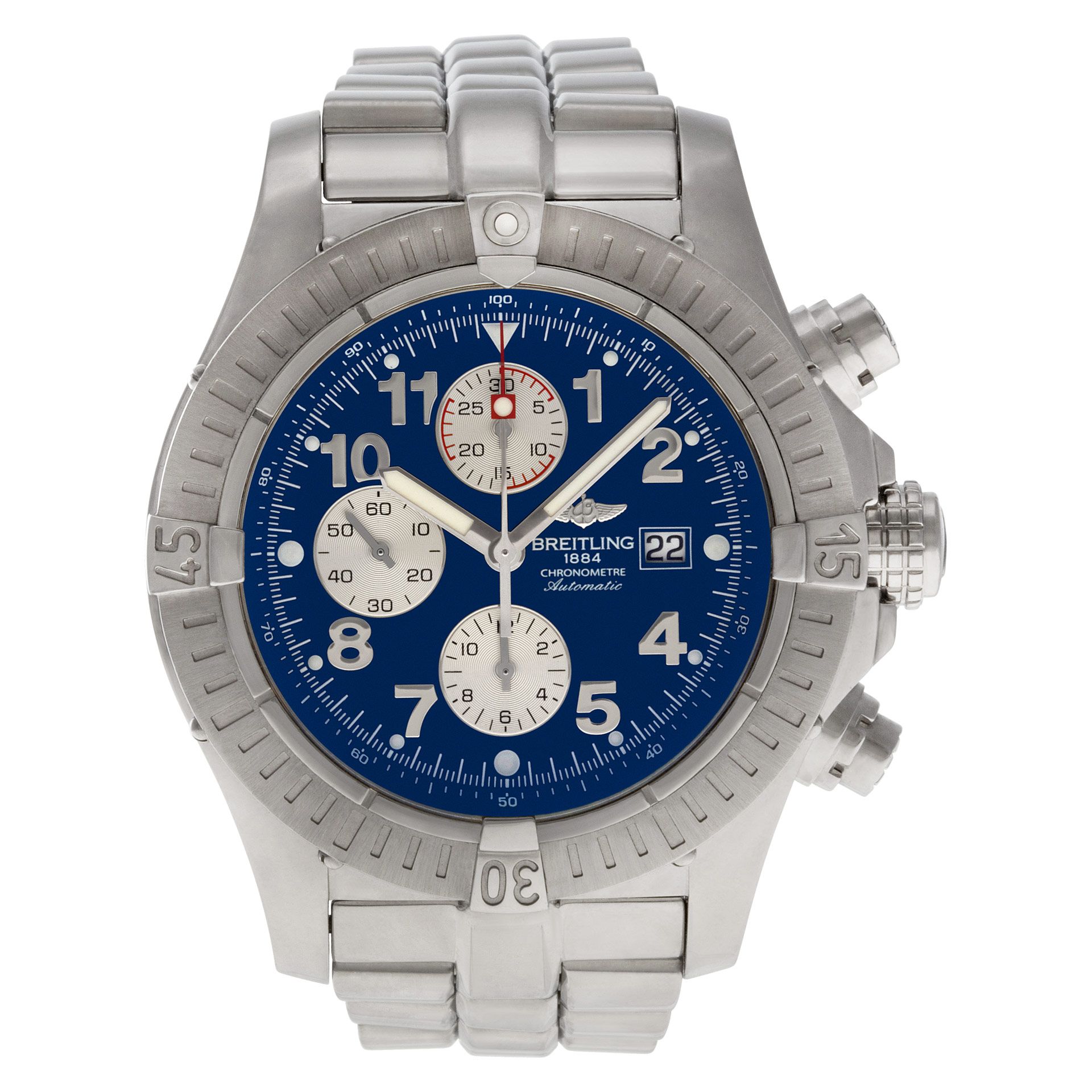 Used Breitling Super Avenger a13370 Stainless Steel W520655