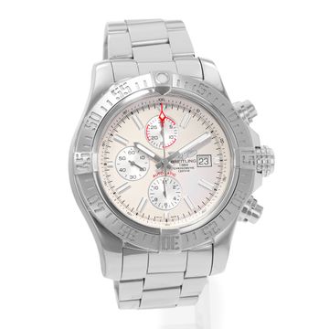 Breitling Super Avenger II A13371 Steel Silver dial 48mm Auto