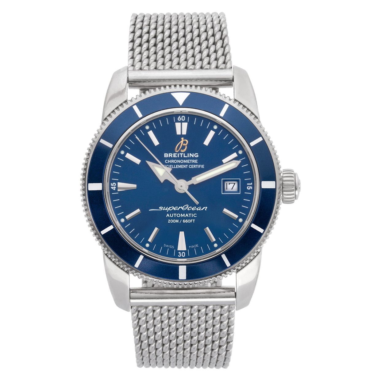 Used Breitling Super Ocean A17321 in Stainless Steel, Blue dial