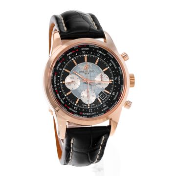 Breitling Transocean Chronograph Unitime RB0510 Rose Gold Black dial 46mm Auto