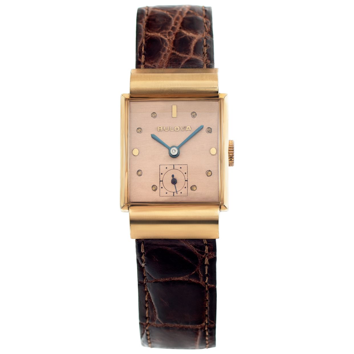 Bulova Gold and Brown Leather Watch Men main image 2