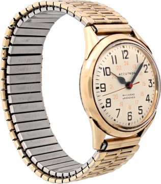 Bulova Accutron Gold Fill & Stainless Steel  White dial 35mm Tuning Fork