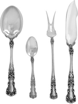 BUTTERCUP Sterling silver flatware set patented 1899 by GORHAM. 104 pieces
