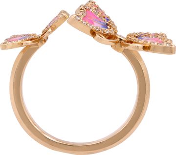 Butterfly ring in 14k rose gold with diamonds