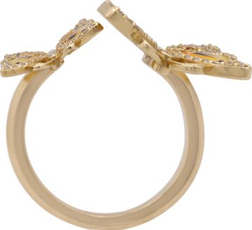 Butterfly ring in 14k yellow gold with diamonds and yellow enamel