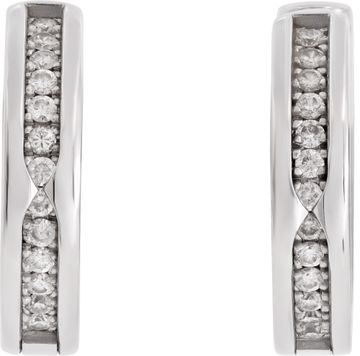 Bvlgari B-Zero1 small hoop earrings in 18k white gold with pave diamonds on the spiral