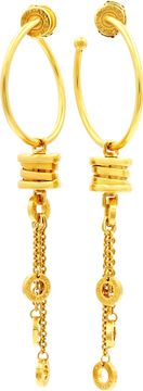 Bvlgari B Zero 1 dangling hoop earrings 18k yellow gold. 1 inch diameter hoops. 3 inch overall hanging length Earring Collection