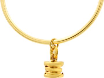 Bvlgari B Zero 1 hoop earrings 18k yellow gold. 1.75 inch diameter
