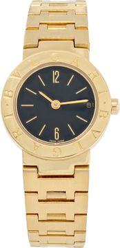 Bvlgari Vintage BB 23 GGD 18k Yellow Gold Black dial 23mm Quartz watch