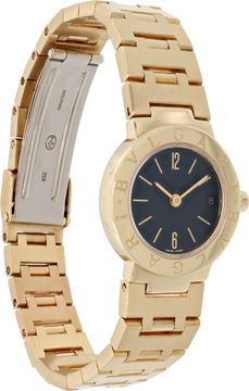Bvlgari Vintage BB 23 GGD 18k Yellow Gold Black dial 23mm Quartz watch