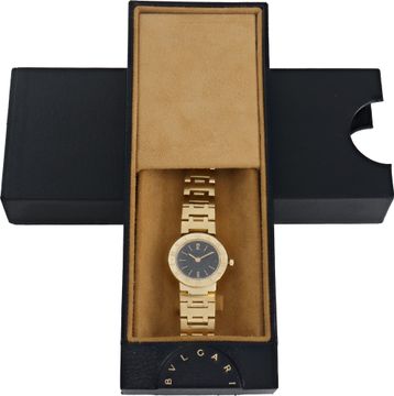 Bvlgari Vintage BB 23 GGD 18k Yellow Gold Black dial 23mm Quartz watch
