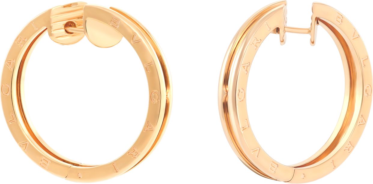 Bvlgari Bzero1 18k rose gold hoop earrings | Gray & Sons