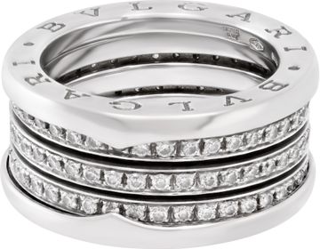 Bvlgari B.Zero 18k white gold pave diamond Ring Collection