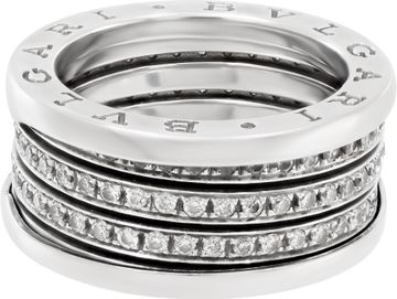 Bvlgari B.Zero 18k white gold pave diamond