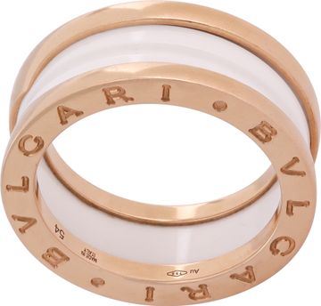 Bvlgari B.Zero ring 18k pink gold and white ceramic Ring Collection