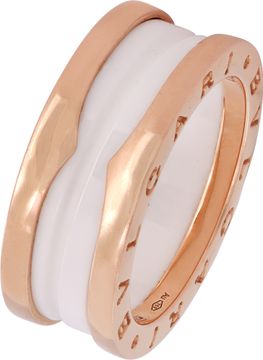 Bvlgari B.Zero ring 18k pink gold and white ceramic