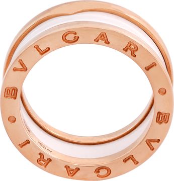 Bvlgari B.Zero ring 18k pink gold and white ceramic