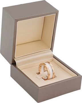 Bvlgari B.Zero ring 18k pink gold and white ceramic