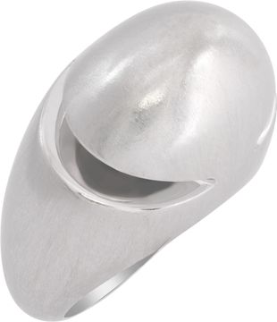 Bvlgari Cabochon ring in 18k white gold brushed finish
