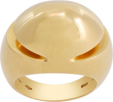 Bvlgari Cabochon ring in 18k yellow gold. Brush Finished. Ring size 5.5