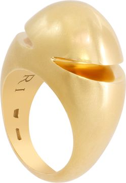 Bvlgari Cabochon ring in 18k yellow gold. Brush Finished. Ring size 5.5