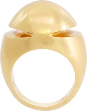 Bvlgari Cabochon ring in 18k yellow gold. Brush Finished. Ring size 5.5