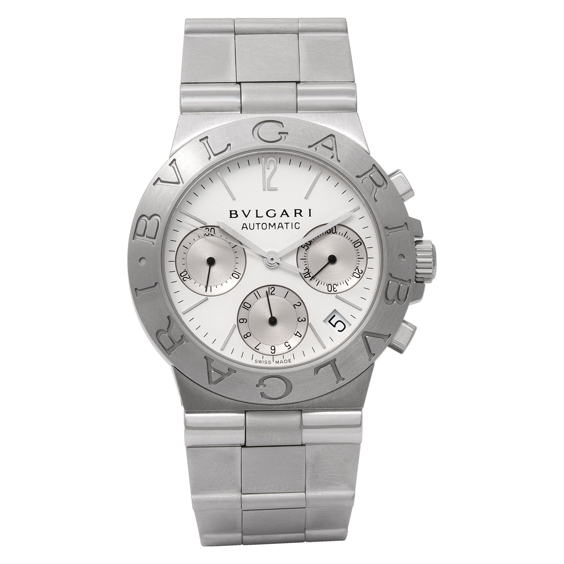 Used Bvlgari Diagono ch35s Stainless Steel White dial 35mm