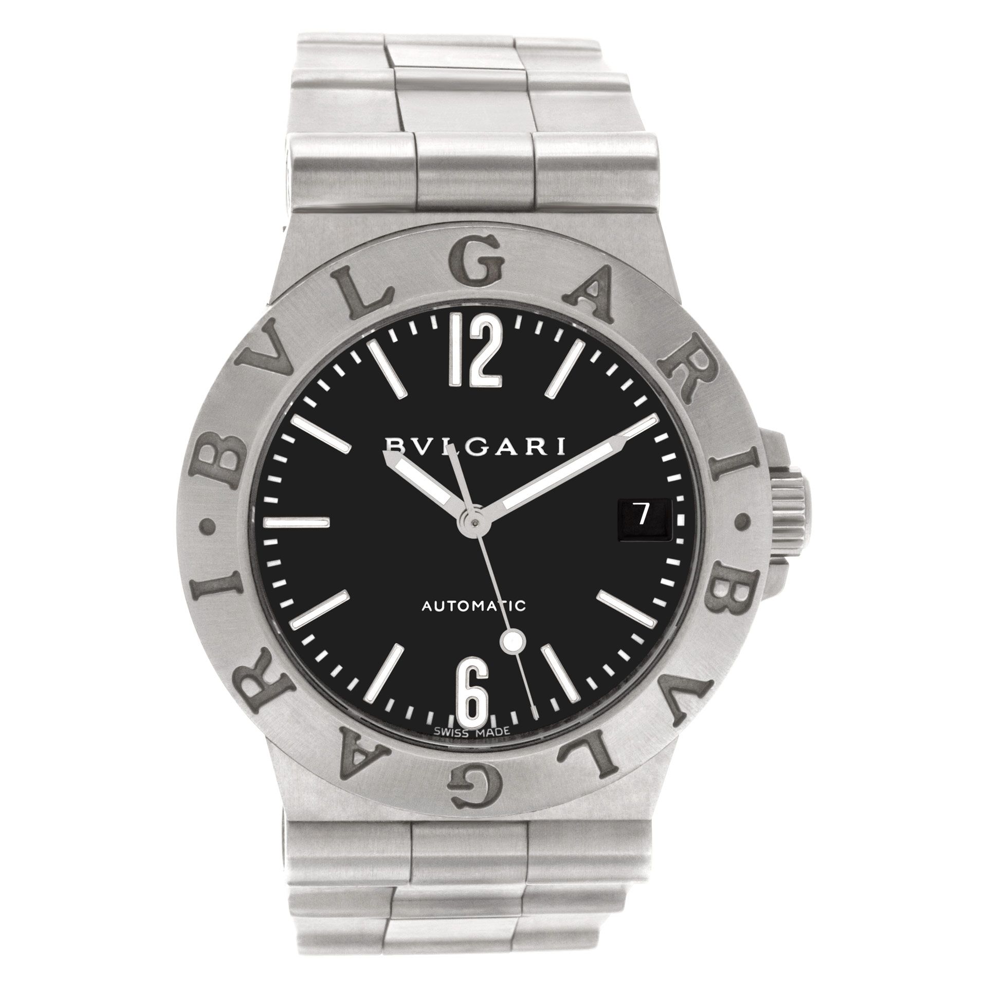 Pre-owned Bvlgari Diagono LCV 35S stainless steel 35mm auto
