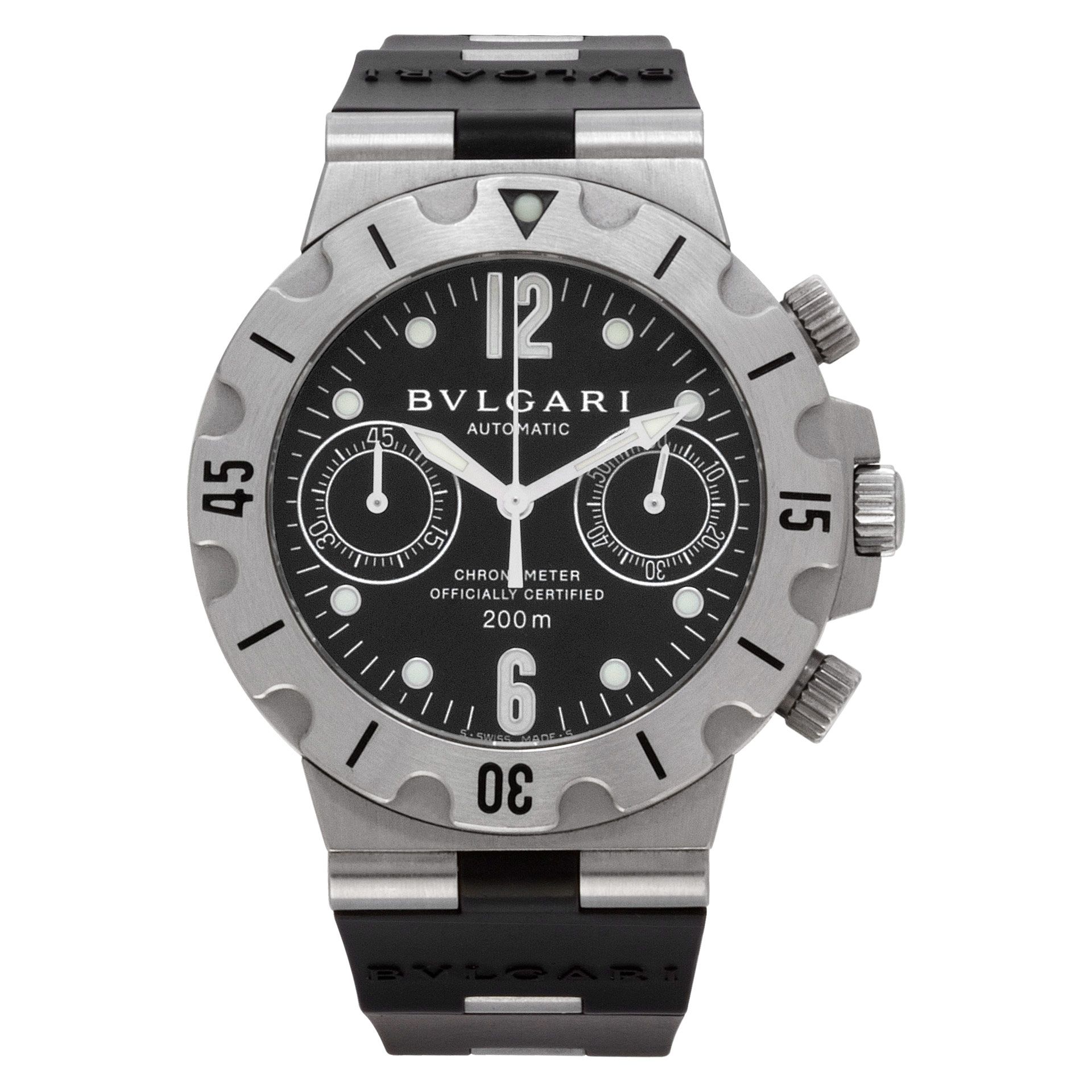 Used Bvlgari Diagono SCB385 Stainless Steel Black dial 38mm