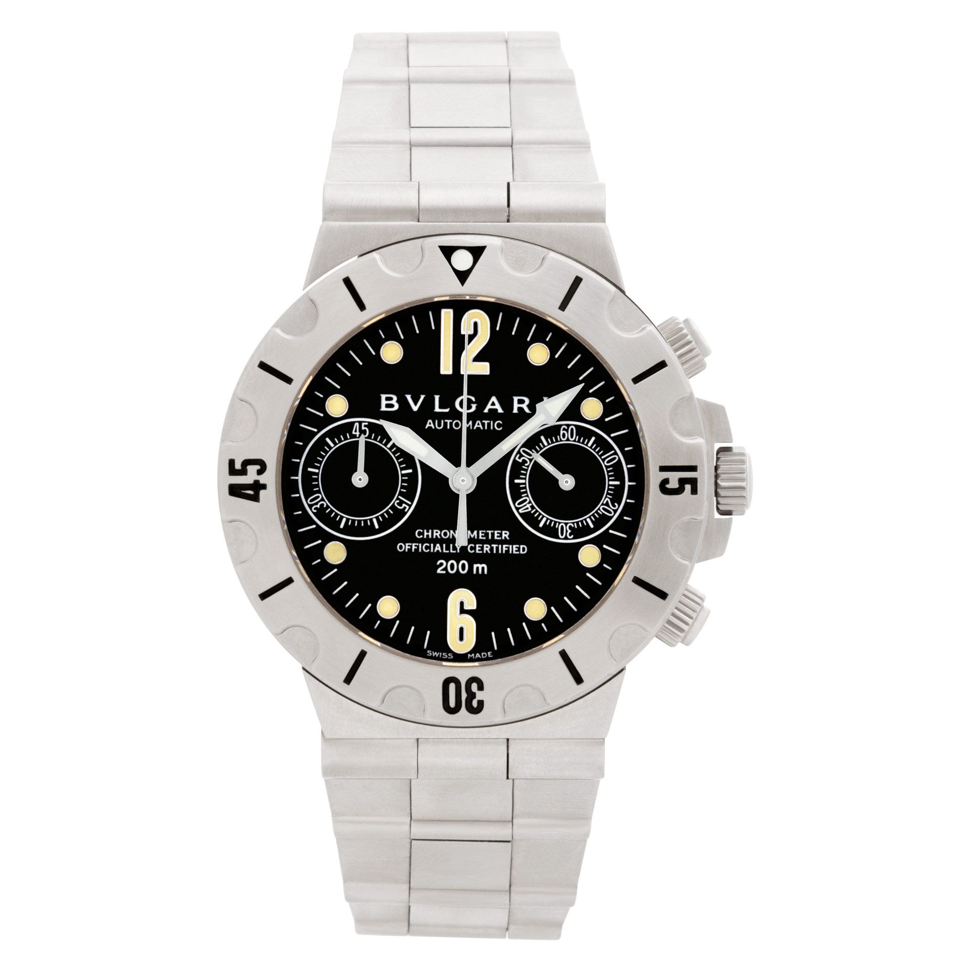 Pre-owned Bvlgari Diagono scb 38 s stainless steel 46.2mm auto