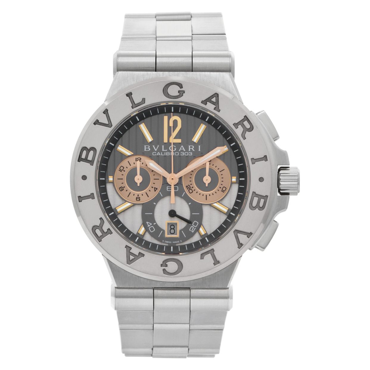 Pre-owned Bvlgari Diagono Calibro 303 dg 42 swg ch Stainless