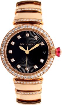 Bvlgari Lucea lup33g 18k rose gold Black dial 33mm Automatic watch