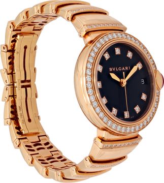 Bvlgari Lucea lup33g 18k rose gold Black dial 33mm Automatic watch