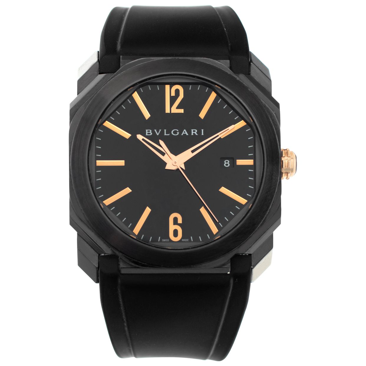 Pre-owned Bvlgari Octo BGO41S PVD steel Black dial 41mm |