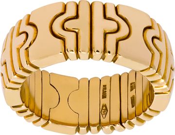 Bvlgari Parentesi ring in 18k yellow gold. 8mm wide. Ring Collection