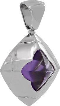 Bvlgari pyramid amethyst pendant in 18k white gold