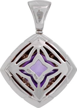 Bvlgari pyramid amethyst pendant in 18k white gold