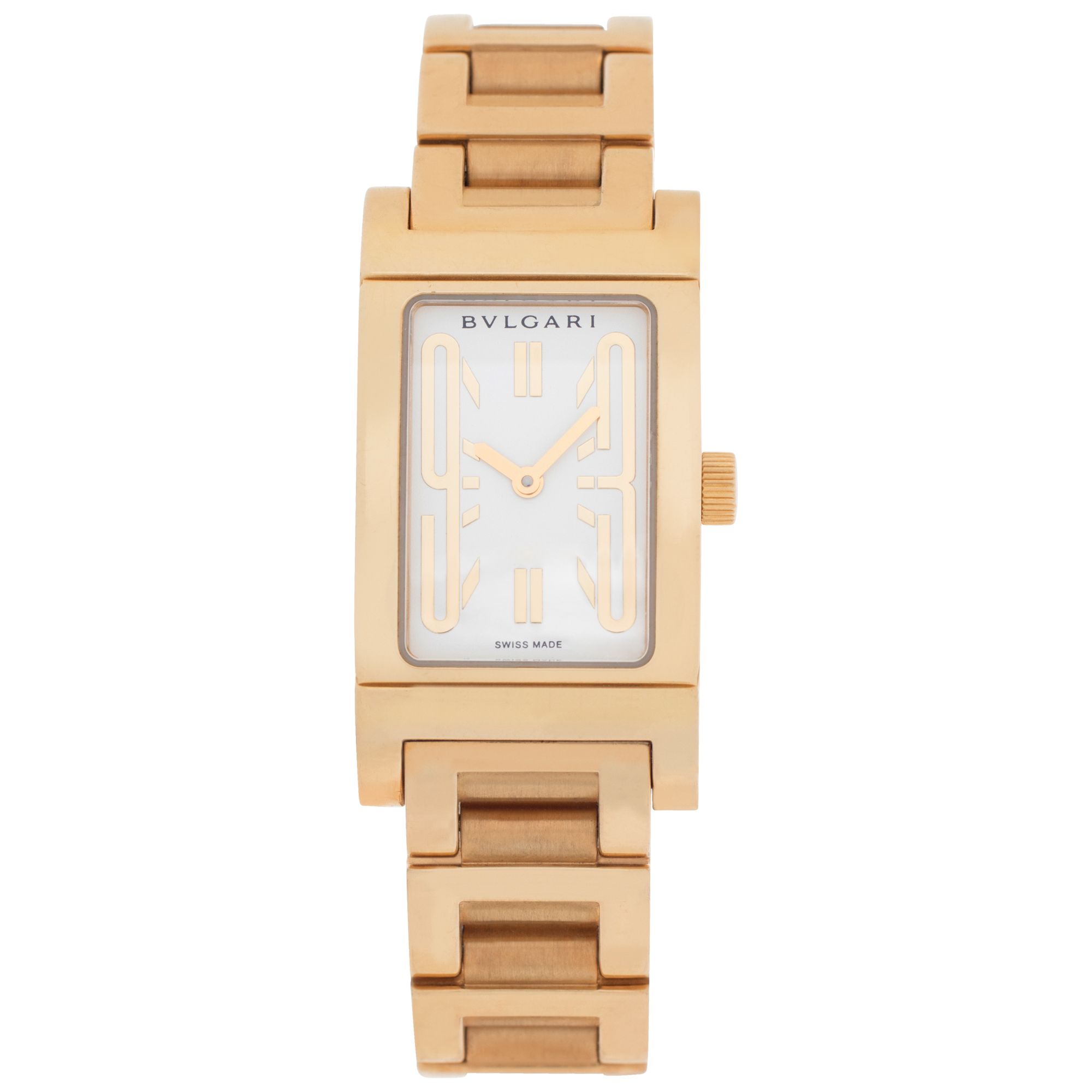 Used Bvlgari Rettangolo rt 39 g 18k White dial 21mm Quartz