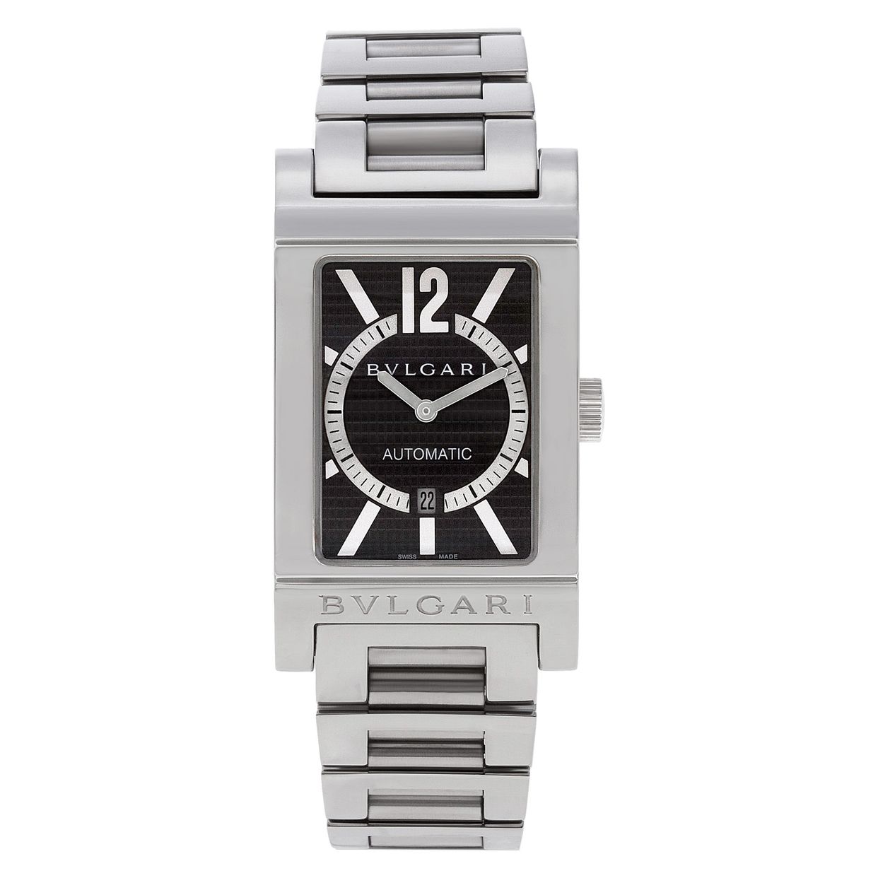 Pre-owned Bvlgari Rettangolo RT 45 S stainless steel 36mm