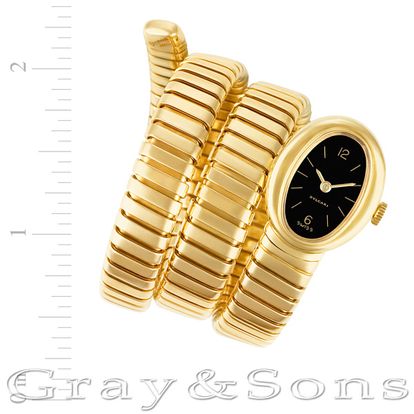 Pre-owned Bvlgari Serpentine g1211.4 18k yellow gold 17mm
